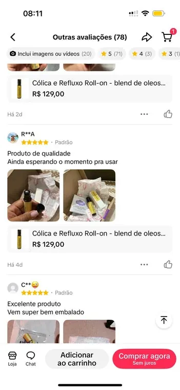 Avaliação de cliente na loja